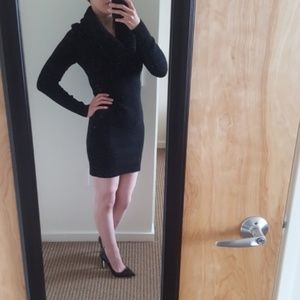 DONATED H&M Black Cowl Neck Sweater Mini Dress